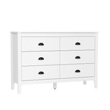 Oikiture 6 Chest of Drawers and 2 Bedside Tables Vintage Bedroom Set White - Close-Up Angle