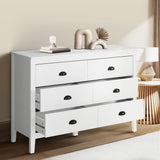 Oikiture 6 Chest of Drawers and 2 Bedside Tables Vintage Bedroom Set White
