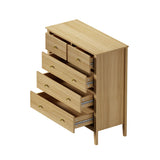 Oikiture 5 Chest of Drawers Dresser Storage Cabinet Tallboy Natural - Top-Down View