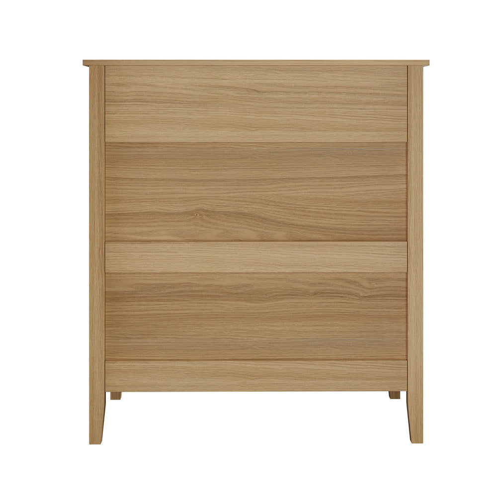 Oikiture 5 Chest of Drawers Dresser Storage Cabinet Tallboy Natural