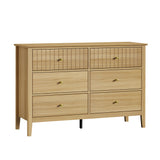 Oikiture 6 Chest of Drawers Dresser Tallboy Natural
