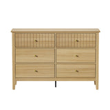 Oikiture 6 Chest of Drawers Dresser Tallboy Natural