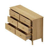 Oikiture 6 Chest of Drawers Dresser Tallboy Natural