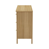 Oikiture 6 Chest of Drawers Dresser Tallboy Natural - Rear View