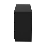Oikiture 6 Chest of Drawers Lowboy Dresser Table Bedroom Black - Extra Image