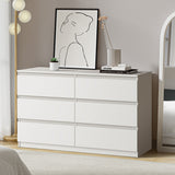 Oikiture 6 Chest of Drawers Lowboy Dresser Table Bedroom White