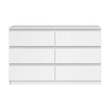 Oikiture 6 Chest of Drawers Lowboy Dresser Table Bedroom White