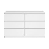 Oikiture 6 Chest of Drawers Lowboy Dresser Table Bedroom White - Extra Image