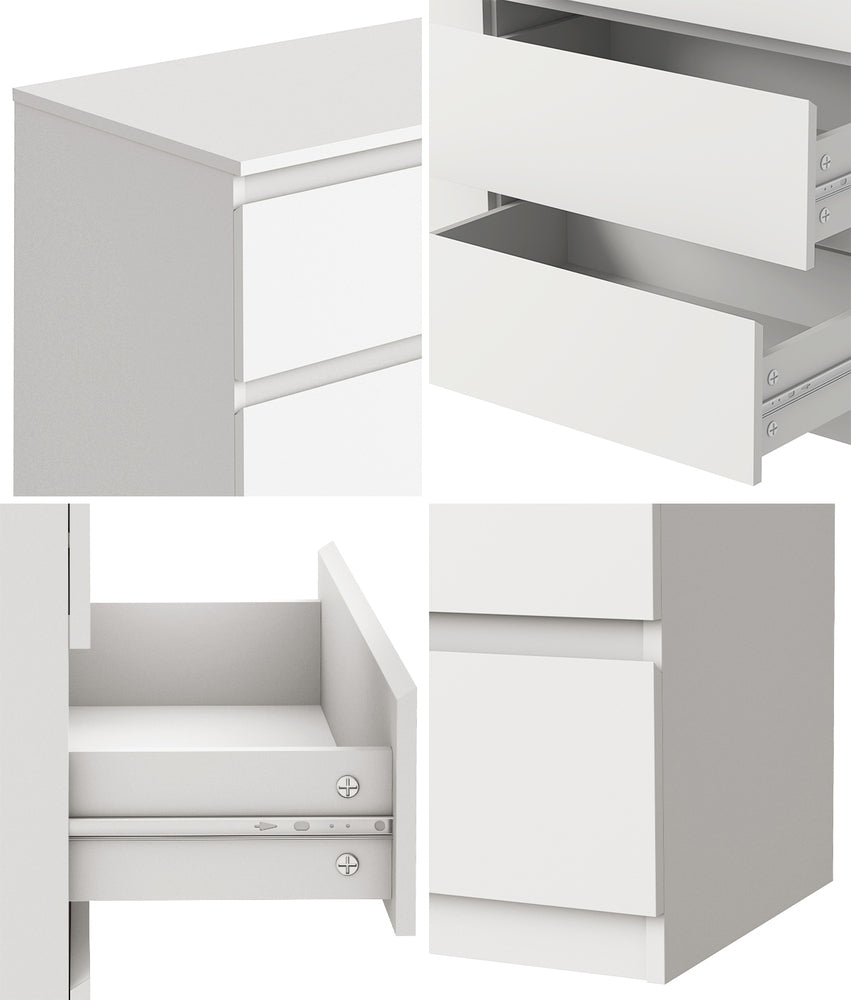 Oikiture 6 Chest of Drawers Lowboy Dresser Table Bedroom White