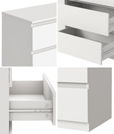 Oikiture 6 Chest of Drawers Lowboy Dresser Table Bedroom White - Top-Down View