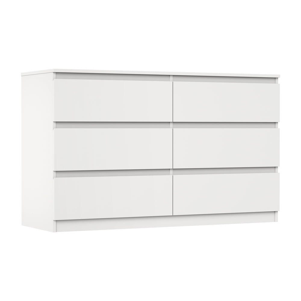 Oikiture 6 Chest of Drawers and Bedside Table Cabinet Bedroom Set White