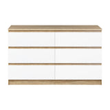 Oikiture 6 Chest of Drawers Tallboy Cabinet Dresser Table Wooden White Furniture