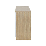 Oikiture 6 Chest of Drawers Tallboy Cabinet Dresser Table Wooden White Furniture - Side View