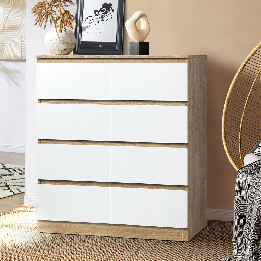 Oikiture Chest of Drawers 8 Drawers Tallboy