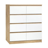 Oikiture Chest of Drawers 8 Drawers Tallboy - Top-Down View