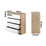 Oikiture Chest of Drawers 8 Drawers Tallboy - Rear View