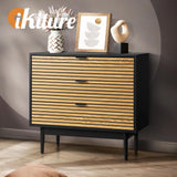 Oikiture 3 Chest of Drawers Dresser Table Lowboy - 45-Degree Angle