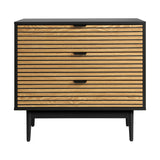 Oikiture 3 Chest of Drawers Dresser Table Lowboy - Top-Down View