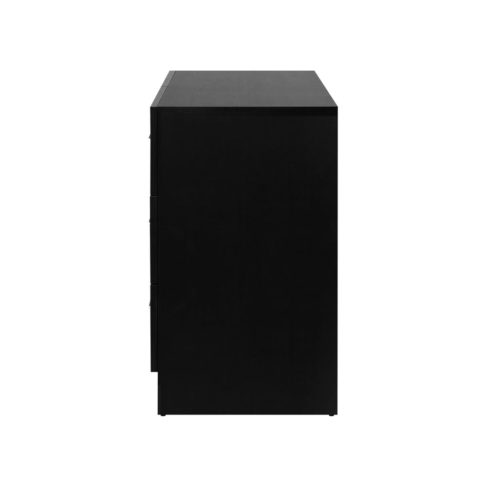 Oikiture 6 Chest of Drawers Aluminum Handles Black