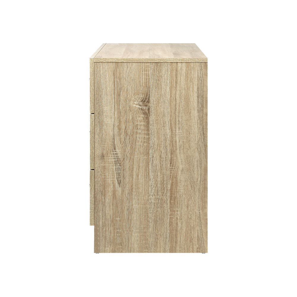 Oikiture 6 Chest of Drawers Aluminum Handles Wooden