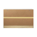 Oikiture 6 Chest of Drawers Aluminum Handles Wooden - Rear View