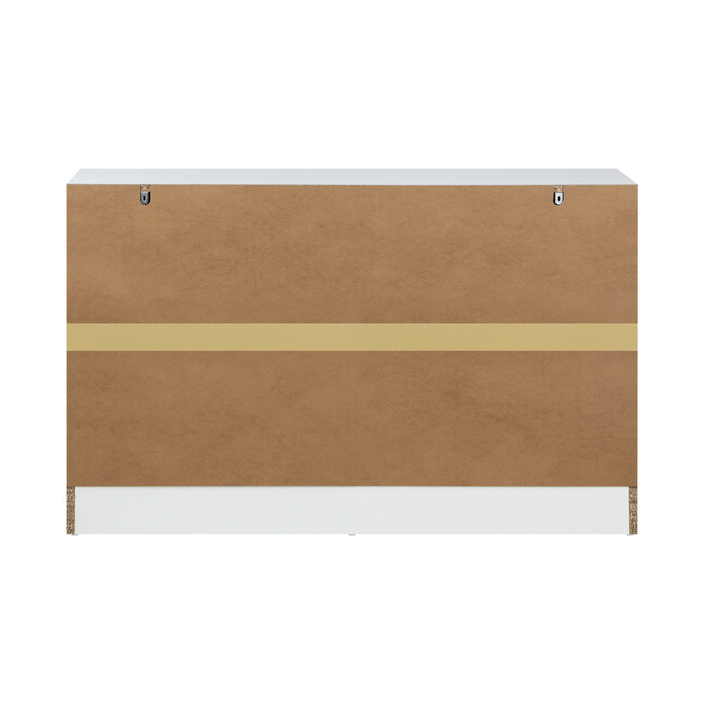 Oikiture 6 Chest of Drawers Aluminum Handles White