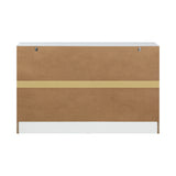 Oikiture 6 Chest of Drawers Aluminum Handles White - Close-Up Angle