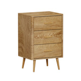 Oikiture 3 Chest of Drawers Tallboy Natural