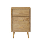 Oikiture 3 Chest of Drawers Tallboy Natural
