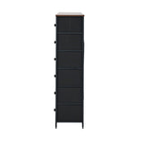 Oikiture 6 Chest of Drawers Fabric Tallboy Retro Vintage - 45-Degree Angle