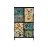 Oikiture 8 Chest of Drawers Fabric Tallboy Retro Vintage