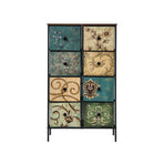 Oikiture 8 Chest of Drawers Fabric Tallboy Retro Vintage