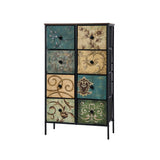 Oikiture 8 Chest of Drawers Fabric Tallboy Retro Vintage