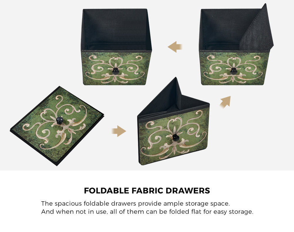 Oikiture 8 Chest of Drawers Fabric Tallboy Retro Vintage