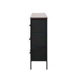 Oikiture 9 Chest of Drawers Fabric Lowboy Retro Vintage - 45-Degree Angle