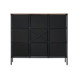 Oikiture 9 Chest of Drawers Fabric Lowboy Retro Vintage