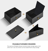 Oikiture 8 Chest of Drawers PU Fabric Black