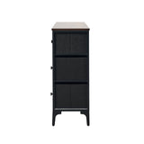 Oikiture 8 Chest of Drawers Fabric Retro Vintage Multi-colour - Rear View