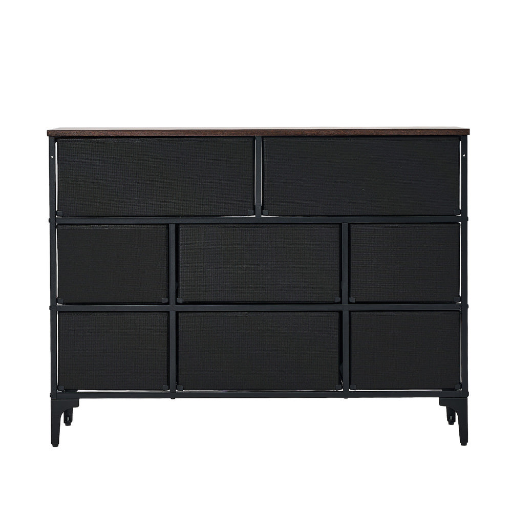 Oikiture 8 Chest of Drawers Fabric Retro Vintage Multi-colour