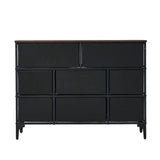 Oikiture 8 Chest of Drawers Fabric Retro Vintage Multi-colour - Extra Image