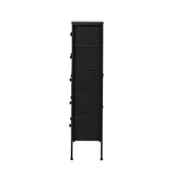 Oikiture 5 Chest of Drawers Rattan Fabric Dresser Tallboy
