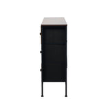 Oikiture 6 Chest of Drawers Rattan Fabric Dresser Tallboy - 45-Degree Angle