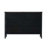 Oikiture 6 Chest of Drawers Rattan Fabric Dresser Tallboy