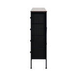 Oikiture 8 Chest of Drawers Rattan Fabric Dresser Tallboy - Low Angle