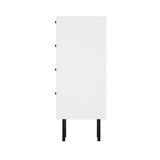 Oikiture 4 Chest of Drawers Tempered Glass Doors White - Low Angle