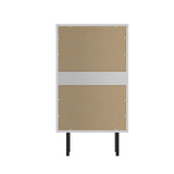 Oikiture 4 Chest of Drawers Tempered Glass Doors White - Side View