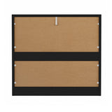 Oikiture 3 Chest of Drawers Lowboy Dresser Table Black