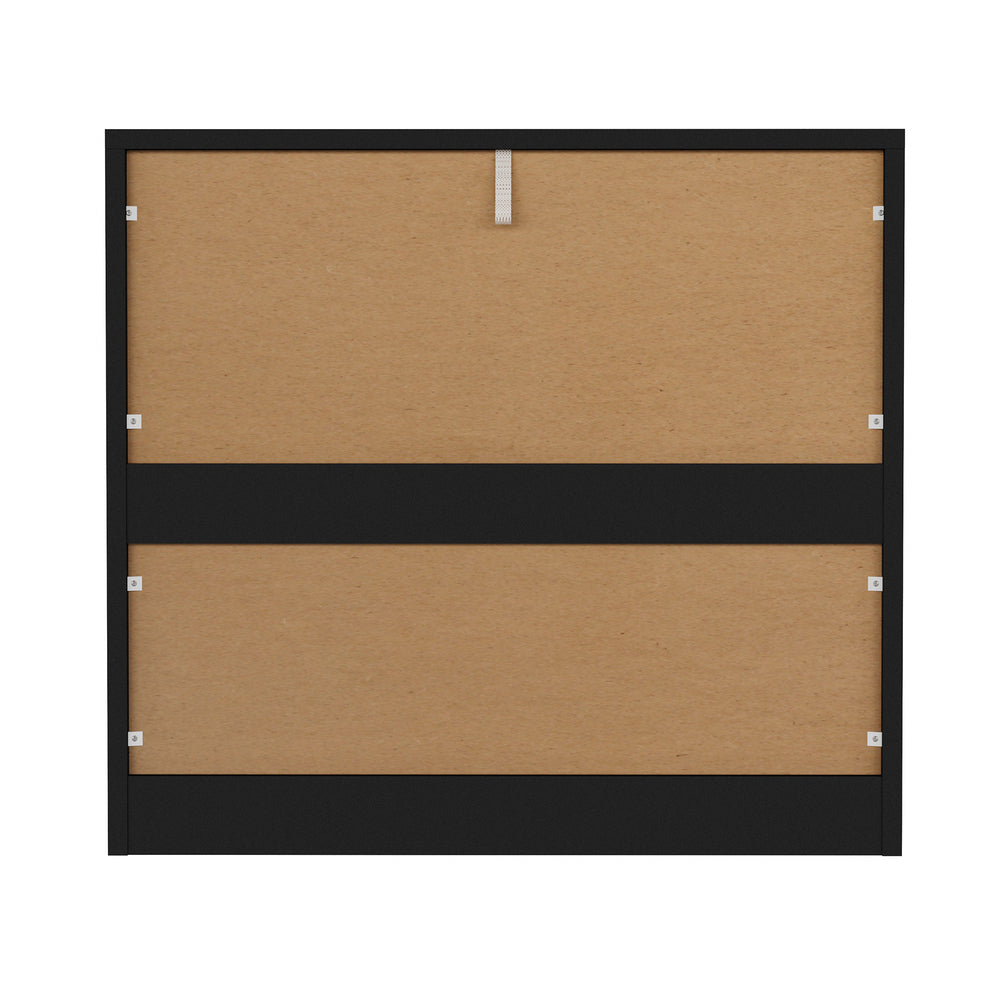 Oikiture 3 Chest of Drawers Lowboy Dresser Table Black