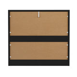 Oikiture 3 Chest of Drawers Lowboy Dresser Table Black - Low Angle