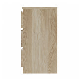Oikiture 3 Chest of Drawers Lowboy Dresser Table Natural